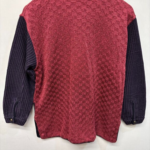 Coogi Australia Women Cardigan Sweater Cable 3D Knit Size Medium Artsy D011 -11 - Picture 15 of 16